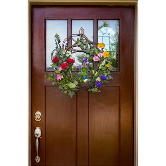 22” Spring Floral Wreath